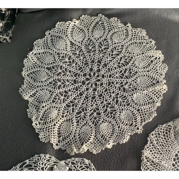 Vintage Hand-Crocheted Doilies Set of 3 - Picture 10 of 13